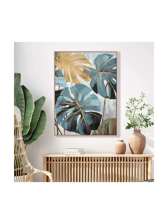 Wall Painting Fb94542 Frame Beige-Canvas Print Tropical Leaves 62x4 5x82cm