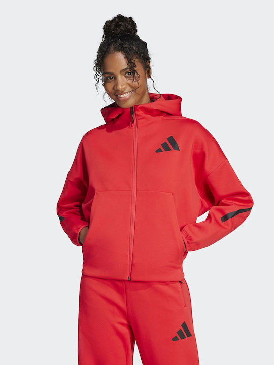 adidas Women's Sweatshirt Hooded Red JC9310