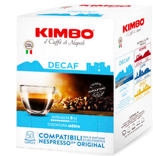 Kimbo Capsules Espresso Decaffeine Compatible with Machine Nespresso 50caps,tobolek