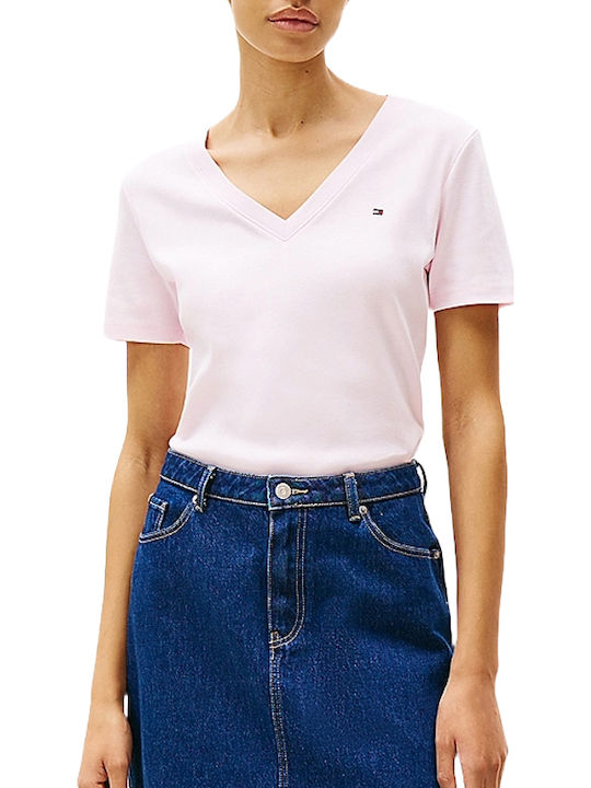Tommy Hilfiger Damen T-Shirt Rosa WW0WW40584-TO...