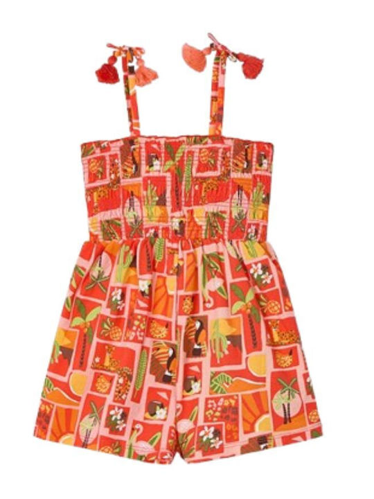 Kinderstoff-Overall-Shorts/Bermudas Mandarine