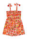 Kinderstoff-Overall-Shorts/Bermudas Mandarine