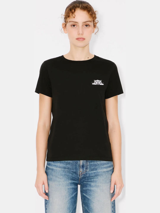 Kenzo Happy Tiger Γυναικείο Αθλητικό T-shirt Μαύρο