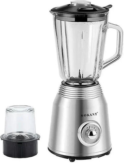 Sokany Блендер с Пластмасова Каната 1,5 л 800W Inox SK-186