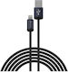 Devia Braided USB-A to Lightning Cable Μαύρο 1m