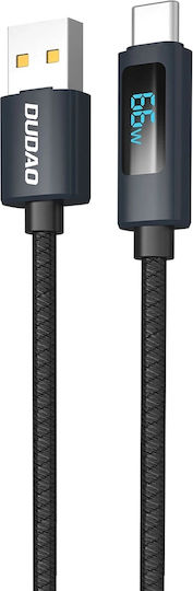 Dudao LED USB 2.0 Cable USB-C male - USB-A 66W PD Μαύρο 1m 304004-185909