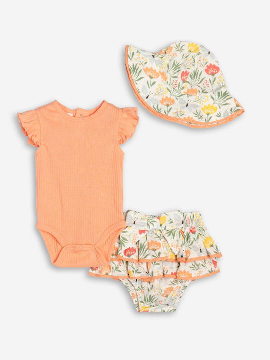Funky Set Body pentru Bebeluși Fără mâneci cu Accesoriu Multicolor 3buc