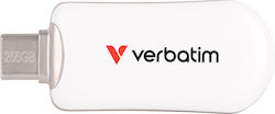 Verbatim 128GB USB 2.0 USB-C Alb Verbatim 128GB USB 2.0 USB-C Alb