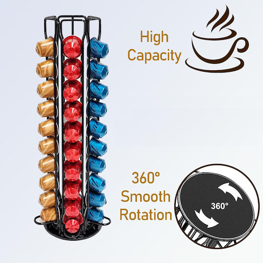 Xirui Rotating Μεταλλικό Stand Αποθήκευσης 60 Κάψουλες Nespresso 15x15x37.5cm Xirui Rotating Μεταλλικό Stand Αποθήκευσης 60 Κάψουλες Nespresso 15x15x37.5cm
