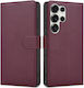 Tech-Protect Wallet Synthetic Leather Durable Magnetic Burgundy (Galaxy S25 Ultra)