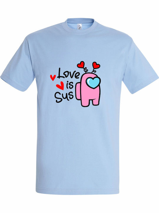 kirikoko Love Is Sus, Among Us, Valentine T-shirt Among Us Βαμβακερό kirikoko Love Is Sus, Among Us, Valentine T-shirt Among Us Βαμβακερό