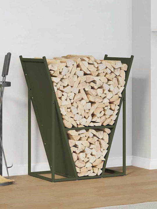 vidaXL Ξύλινο Ράφι Αποθήκευσης Ξύλων 69.5x35x81...