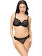 Miss Rosy Underwear Set with Bra & Brazil Black
