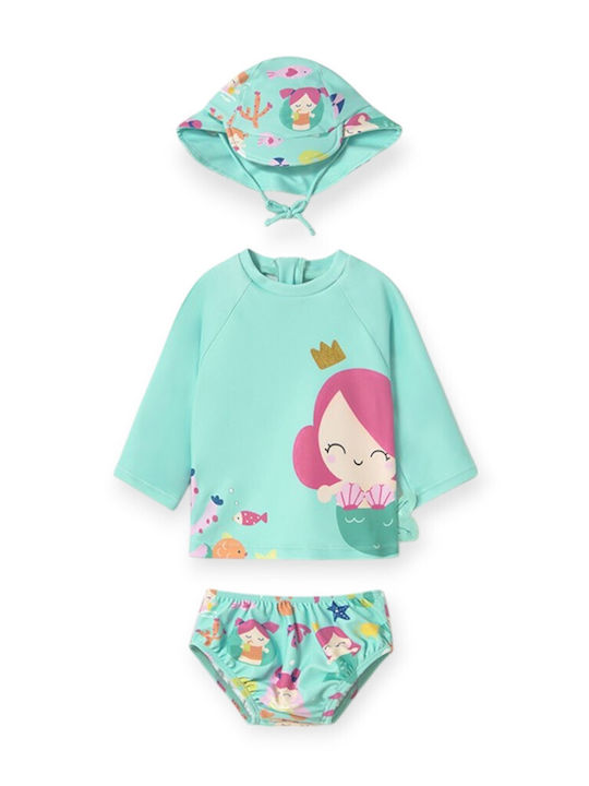 Mayoral Kids Swimwear Swimwear Set with Hat Blue