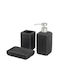 Ceramic Bathroom Accessory Set Black