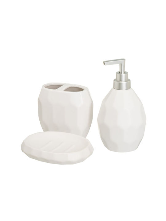 Ceramic Bathroom Accessory Set White