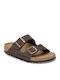 Arizona Leder Flache Sandalen für Damen Anatomisch in Braun Farbe