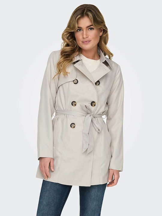 Only Damen Ecru Trenchcoat