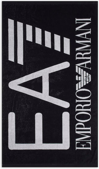 Emporio Armani Πετσέτα Θαλάσσης Βαμβακερή Μαύρη 100x170εκ.