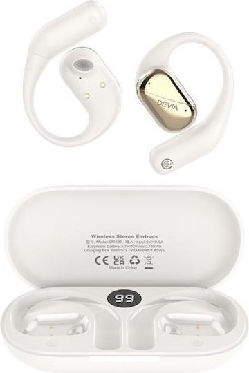 Devia EM406 OWS Lite1 Open Ear Bluetooth Handsfree Earphones with Charging Case White