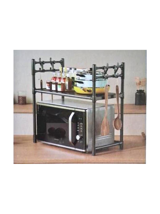 Βάση για Φούρνο Μικροκυμάτων Μεταλλική 56x33x50εκ. Μαύρη