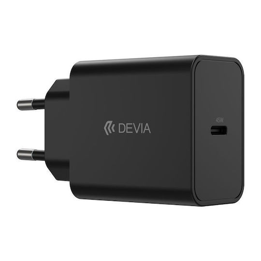 Devia Charger Without Cable with USB-C Port 45W Power Delivery Blacks (Rocket Series)