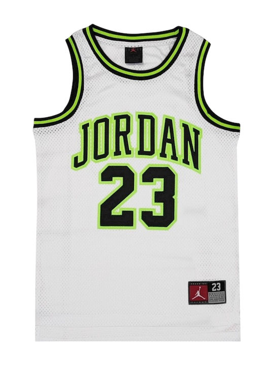 Jordan Παιδική Μπλούζα Dri-Fit Αμάνικη Λευκή 23...