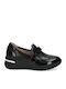 Leather Women's Moccasins in Black Color