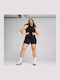 Dare To Women's Sleeveless One-piece Shorts Black