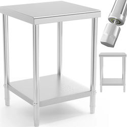 Royal Catering Masă din oțel inoxidabil L60xl60xH86.5cm Royal Catering Masă din oțel inoxidabil L60xl60xH86.5cm