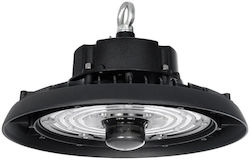 GloboStar Lumină clopot comercială 100W Alb rece 15000lm cu LED încorporat Negru Ø26.5xÎ15cm