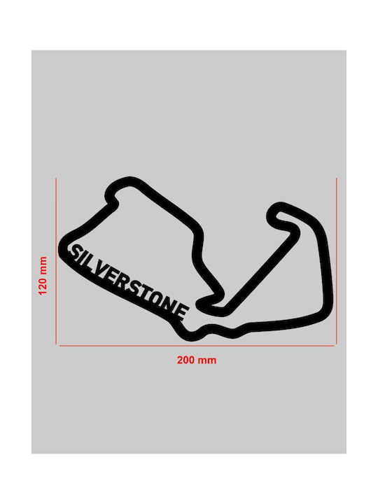 Acrylic Wall Decor F1 Track Silverstone 20 X 12 Cm Black