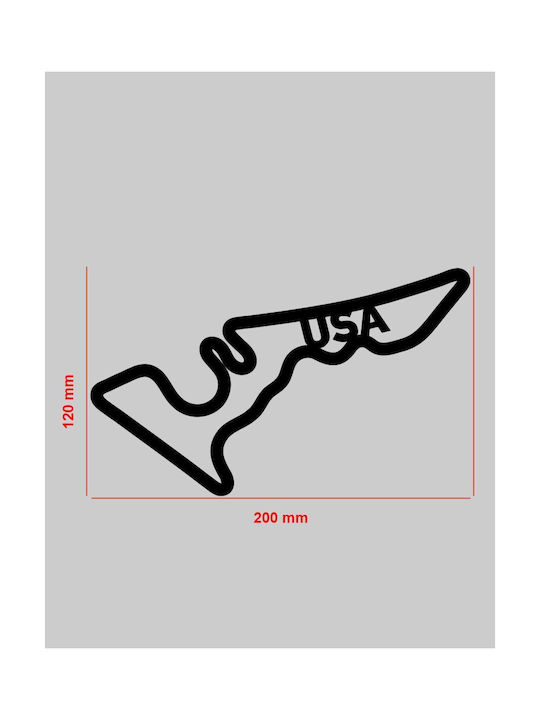 Acrylic Wall Decor F1 Track USA 20 X 12 Cm Black