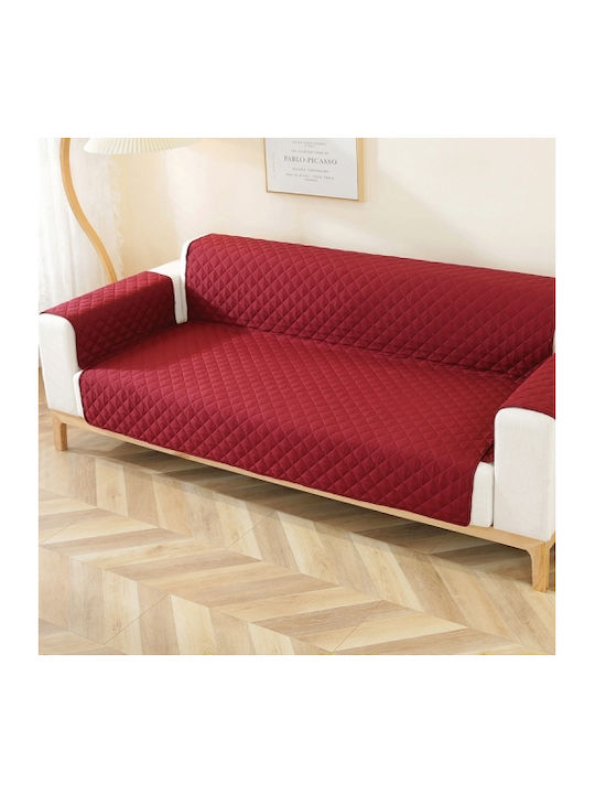 Sofabezug Diamant-Design Wasserdichtes Haustierkissen Wendegröße 190x196cm Rot