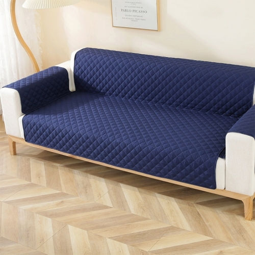 Diamond Sofa Cover Waterproof Pet Cushion Reversible Size 190x196cm Navy Blue