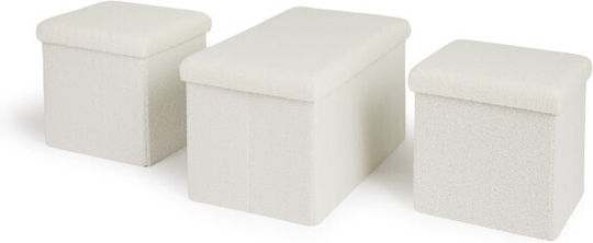 Set of 3 Teddy Storage Boxes White 8720604886658 Lifa-living