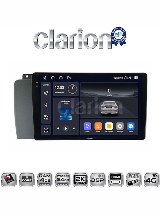 Clarion Car Audio System for Volvo XC 70 2004 > 2007 (Bluetooth/USB/WiFi/GPS/Apple-Carplay/Android-Auto)