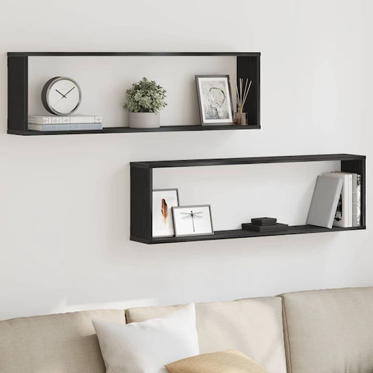 Rafturi Perete 2buc 100x15x30cm Black Oak Rafturi Perete 2buc 100x15x30cm Black Oak