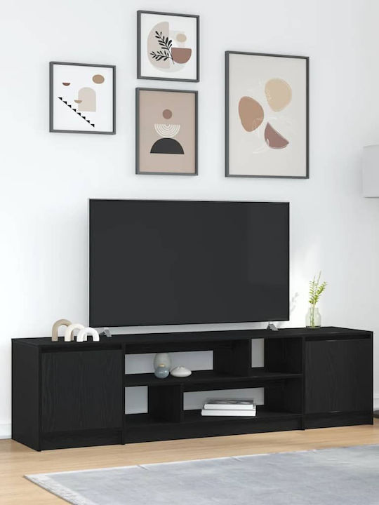TV Stand Wooden Black Oak L188.5xW41xH50cm
