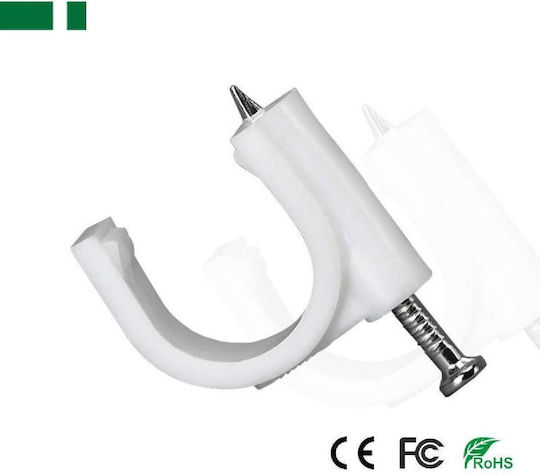 Anga Ps-cr4-100 Ρόκα Nail Cable Clamp Clip Μέγεθος 4mm Κυκλικό Σχήμα 100 Τεμάχια Συσκευασία