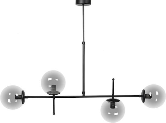 Fylliana Pendant Light Black Rail for 4 Bulbs E27 100x15x60cm
