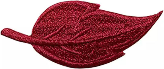 Iron-On Patch Stamp Leaf Bordeaux Size 6.5cm X 2.5cm 1pc