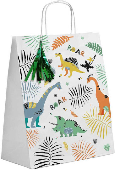 Paper Bag for Gift with Theme "Dinosaurs" Multicolored 6pcs
