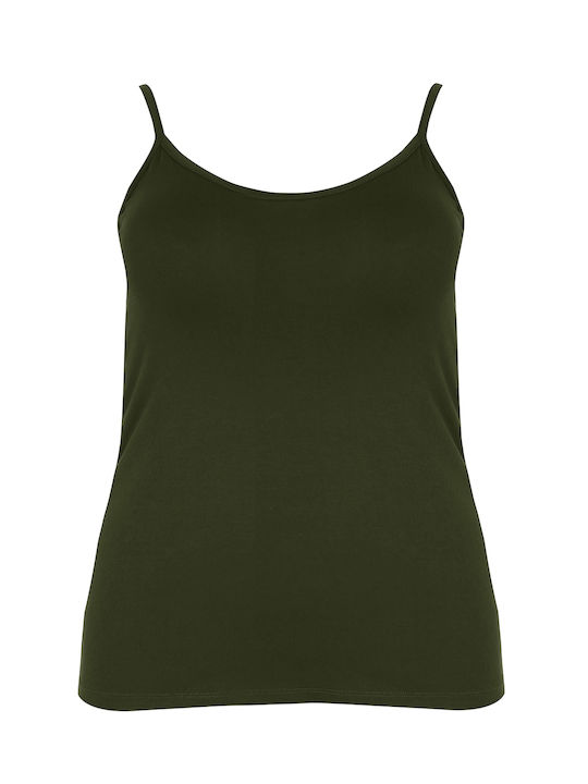 Mat Fashion Basic Women's Blouse with Straps Khaki