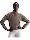 Damen Sweatshirtjacke Braun