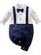 TakTakBaby Babystrampler Langärmliges Dark Blue/White