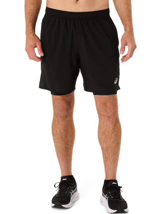 ASICS Core 2-in-1 Sport Herren Shorts Schwarz