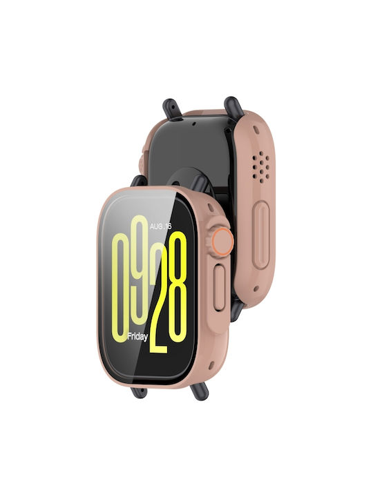 Tempered Film Plastic Case in Burgundy color for Redmi Watch 5 Active