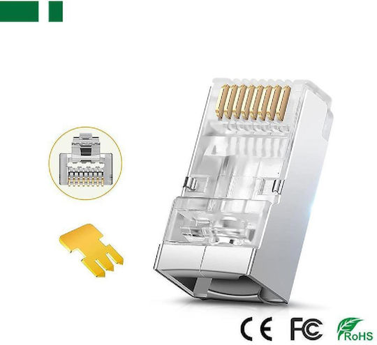 Conector RJ45 8p8c Punch-Down FTP Cat8 Metal Placat cu Aur pentru Cablu