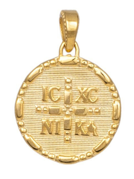 Pendant Kids Talisman Double Sided Konstantinato made of Gold 14K 050781